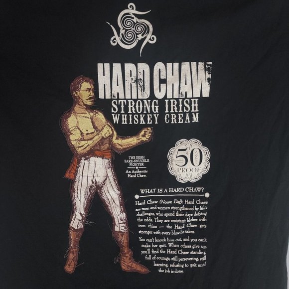 Port & Company Hard‎ Chaw Mens Medium Black Whiskey Graphic Short Sleeve T-Shirt - Picture 1 of 5